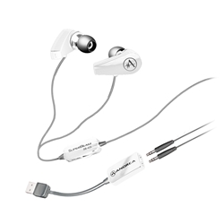 Andrea SuperBeam Ear Buds w/ USB Adapter (White)