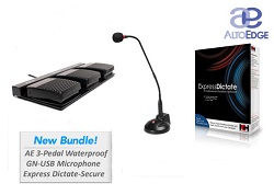 3-Pedal Waterproof Dictation Controller Bundle